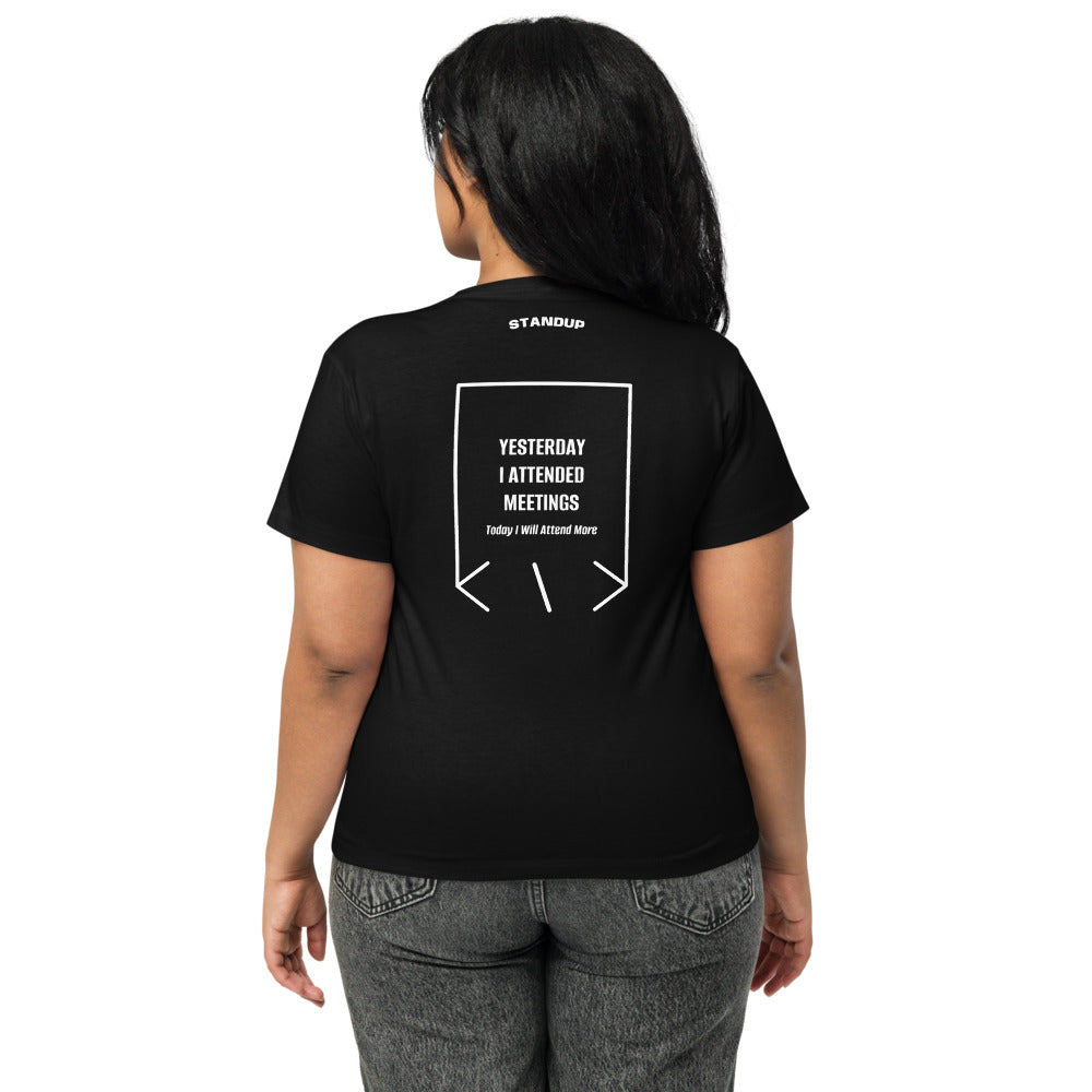 Yesterday I Attended Meetings — Black White back mockup