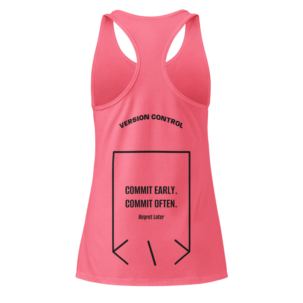 Commit Early. Commit Often. — Hot Pink Black back mockup