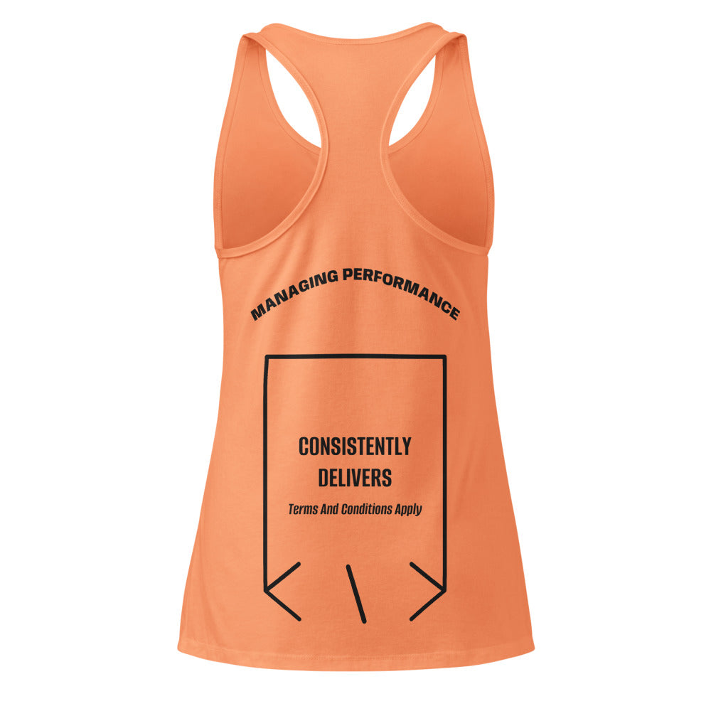 Consistently Delivers — Light Orange Black back mockup
