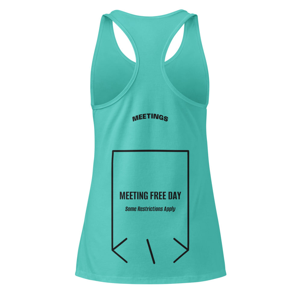 Meeting Free Day — Tahiti Blue Black back mockup