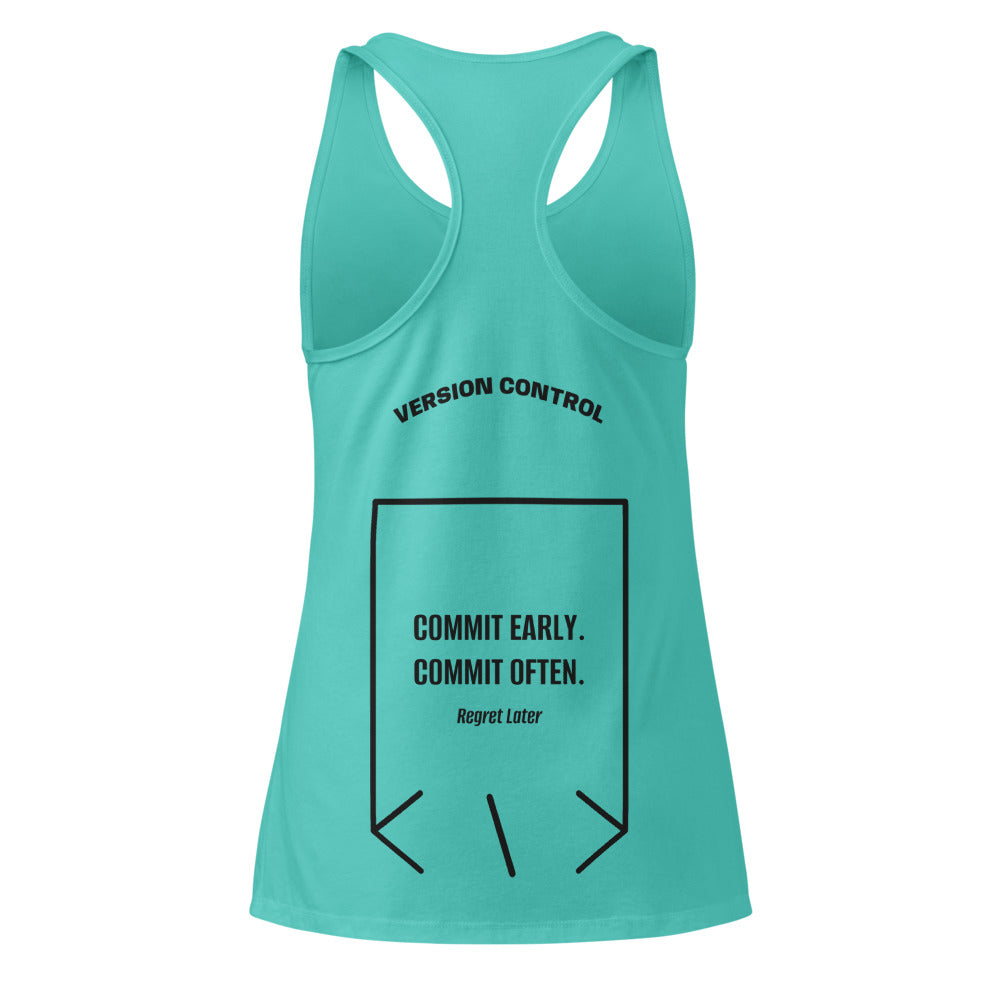 Commit Early. Commit Often. — Tahiti Blue Black back mockup