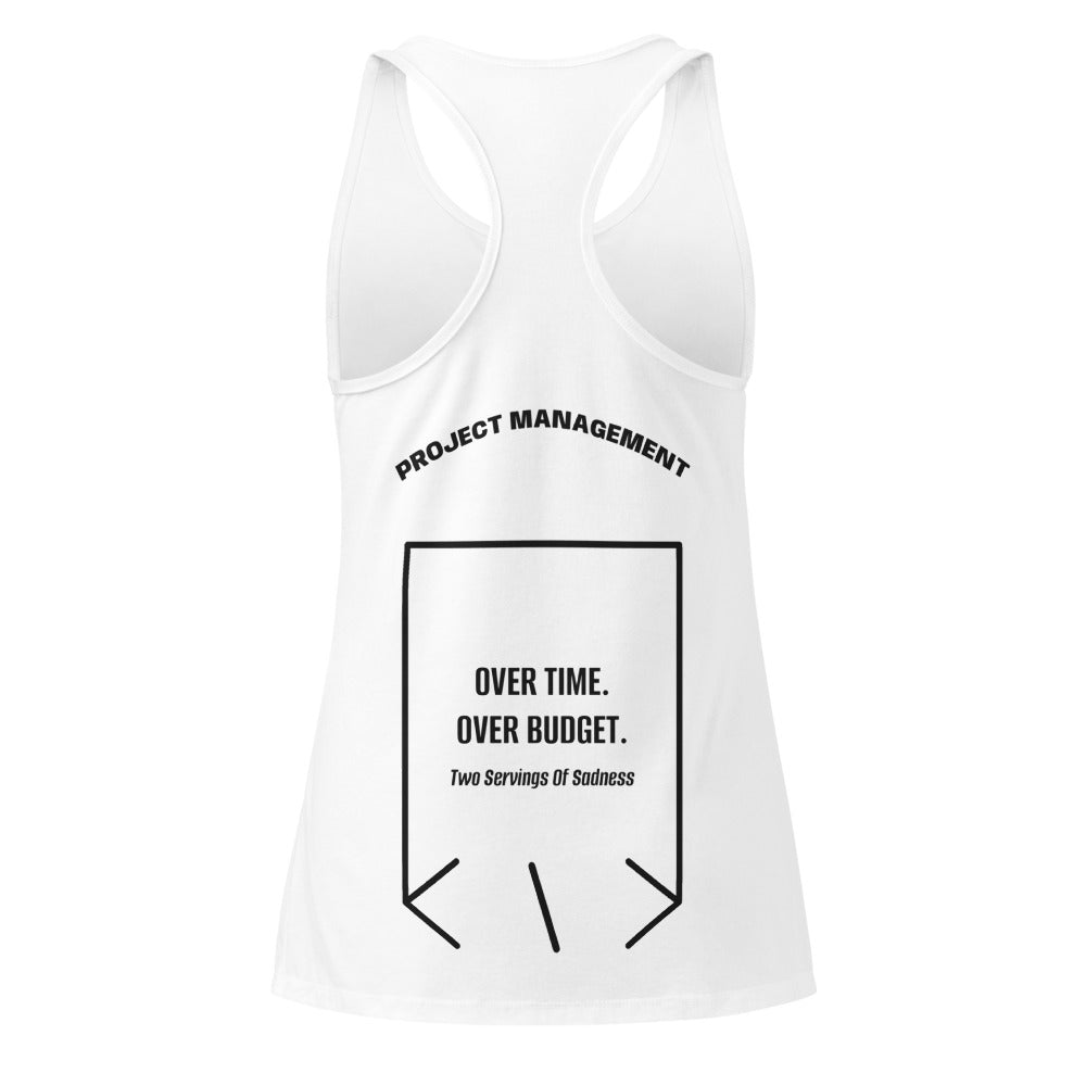 Over Time. Over Budget. — secondary back mockup