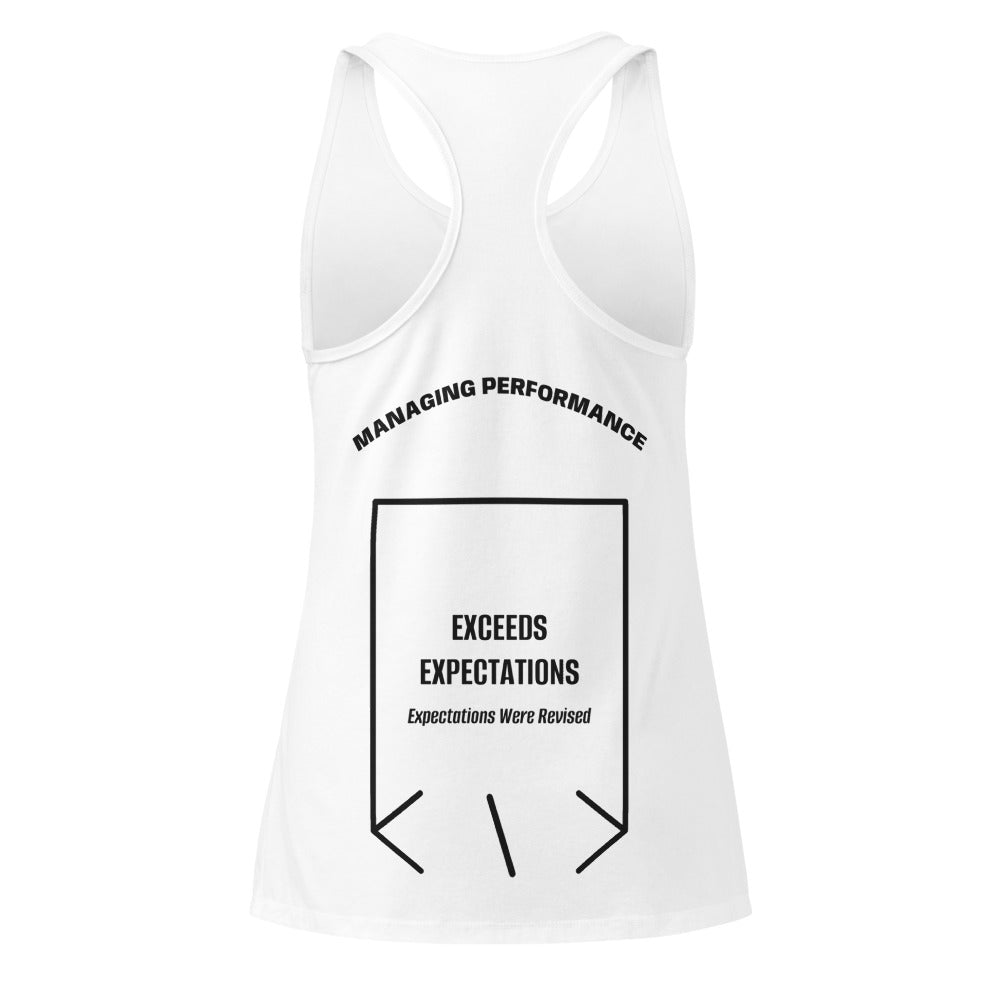 Exceeds Expectations — White Black back mockup