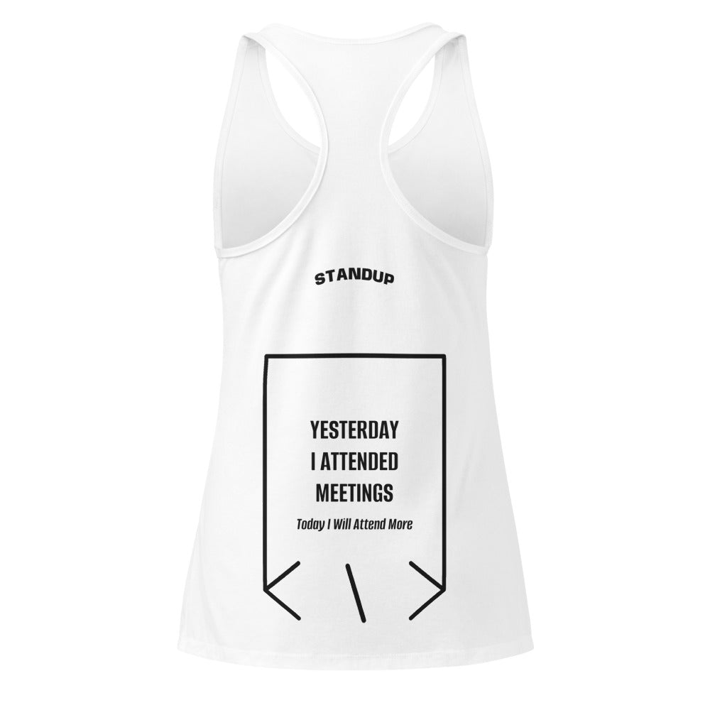 Yesterday I Attended Meetings — White Black back mockup