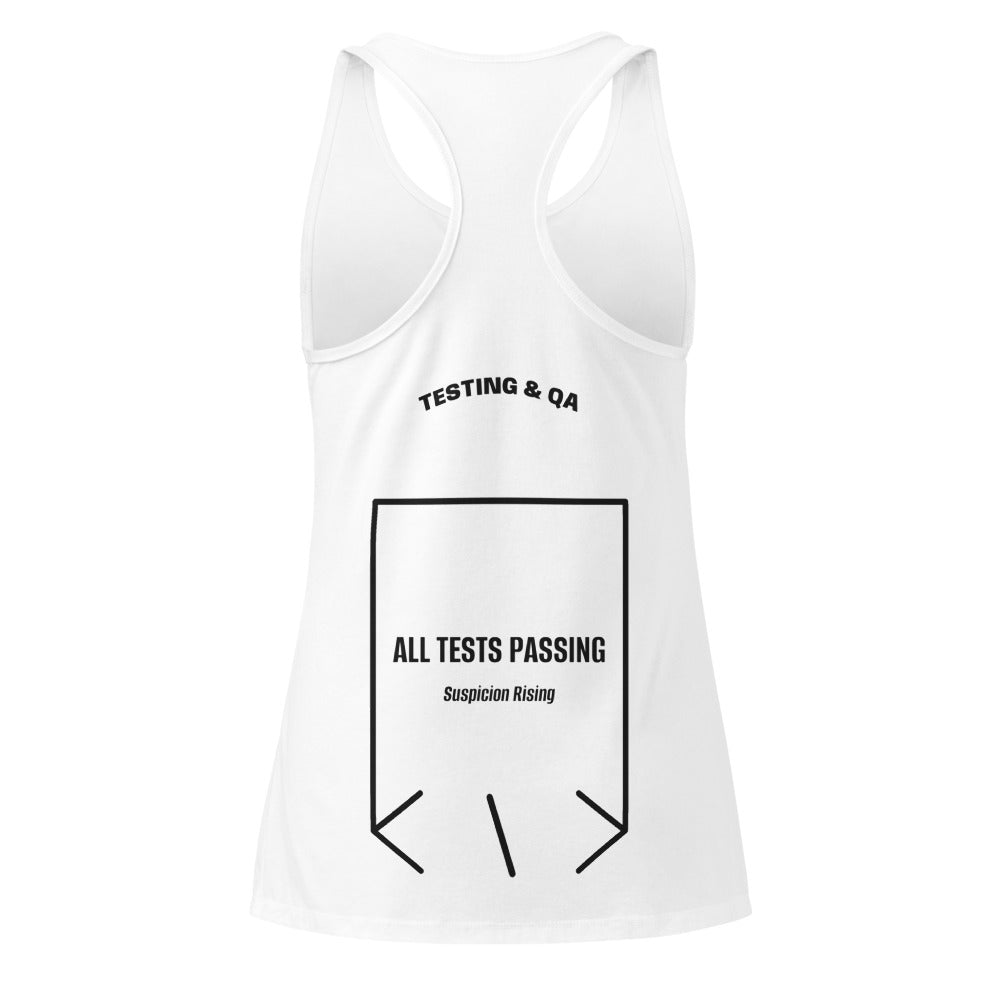 All Tests Passing — White Black back mockup
