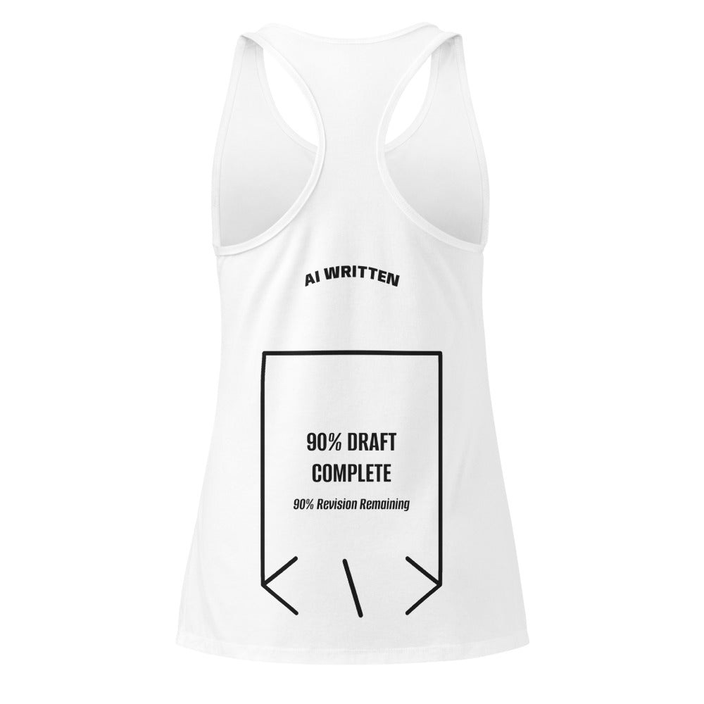 90% Draft Complete — White Black back mockup