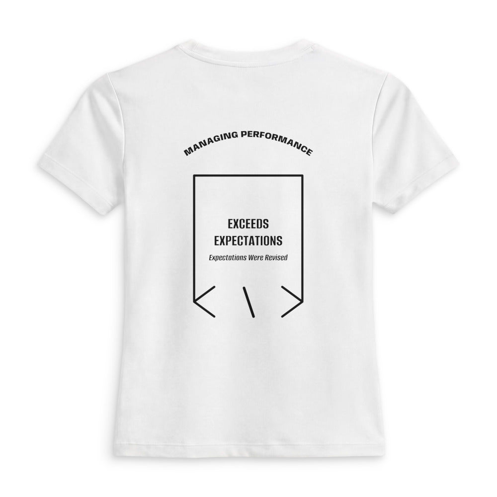 Exceeds Expectations — White Black back mockup
