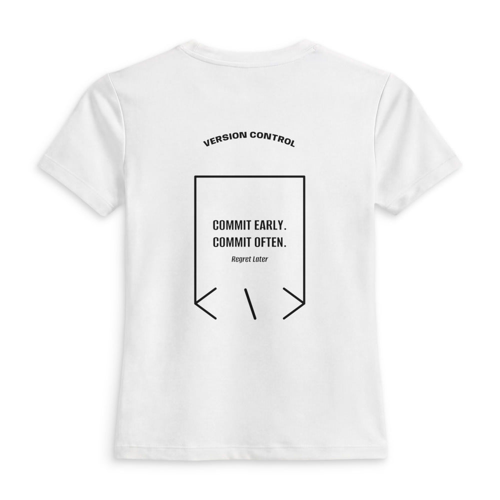 Commit Early. Commit Often. — secondary back mockup