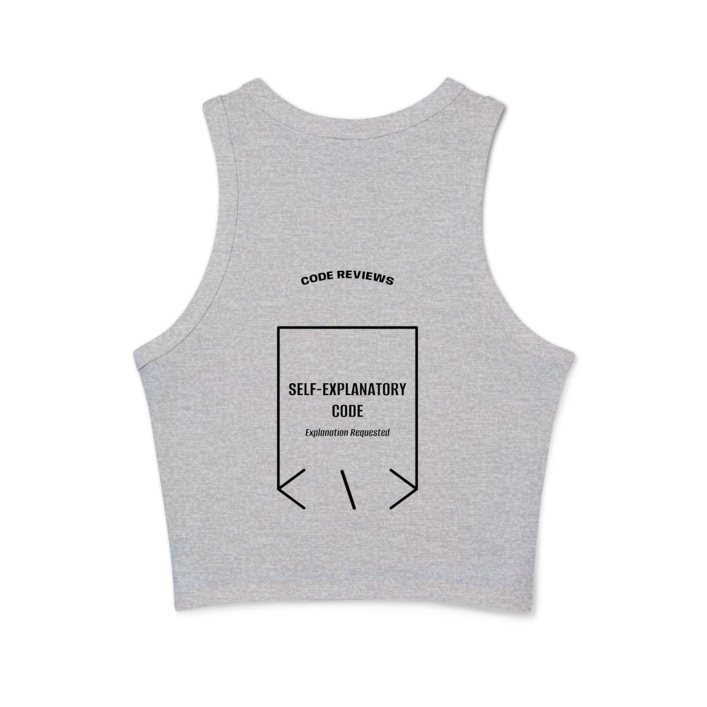 Self-Explanatory Code — Athletic Heather Solid Black Blend back mockup