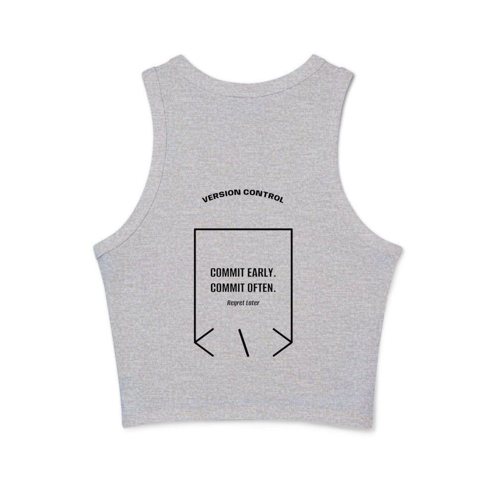Commit Early. Commit Often. — Athletic Heather Solid Black Blend back mockup