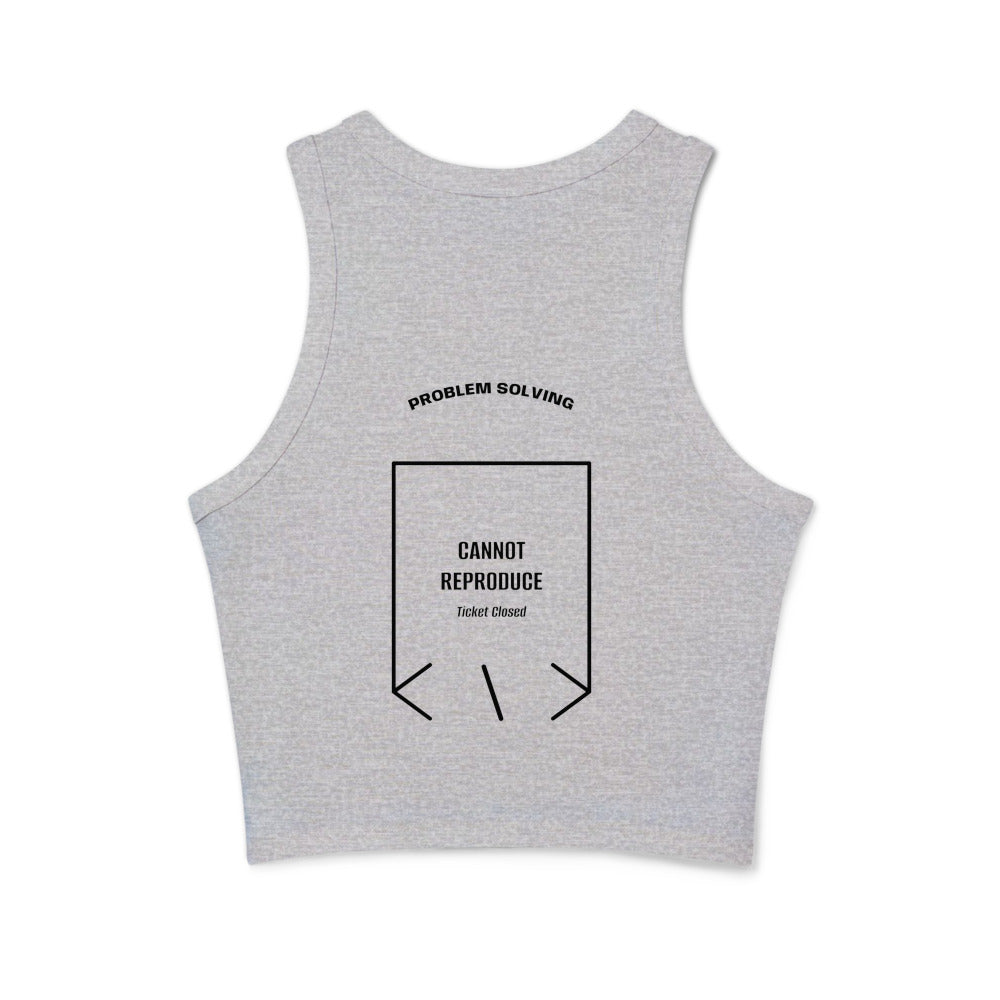 Cannot Reproduce — Athletic Heather Solid Black Blend back mockup