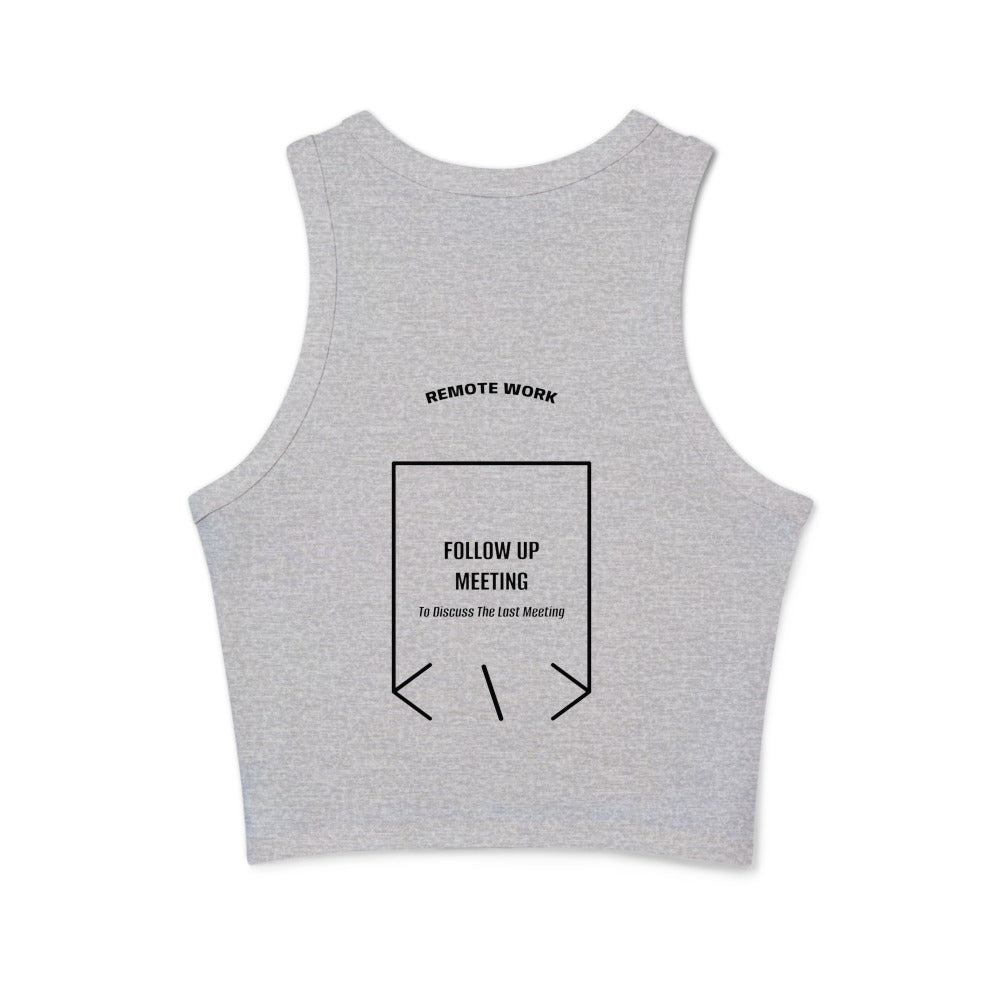Follow Up Meeting — Athletic Heather Solid Black Blend back mockup