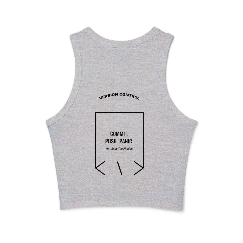 Commit. Push. Panic. — Athletic Heather Solid Black Blend back mockup