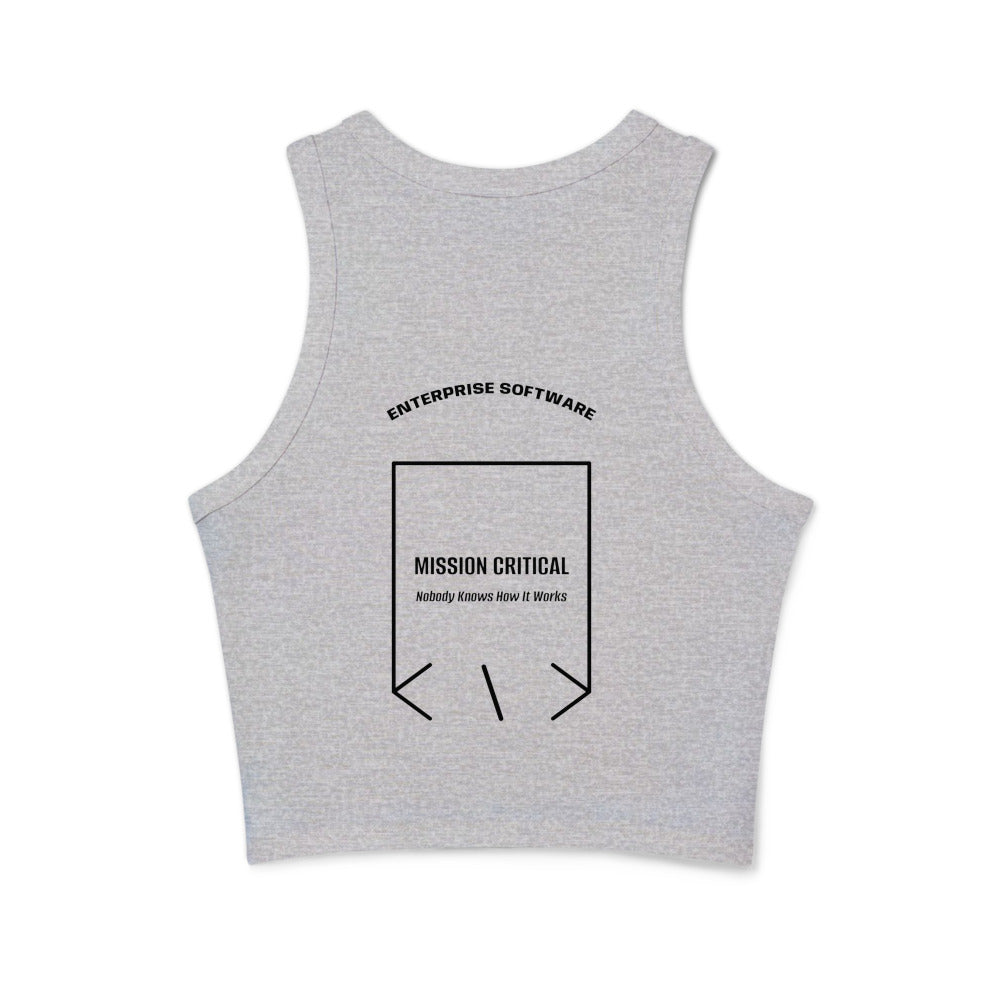 Mission Critical — Athletic Heather Solid Black Blend back mockup