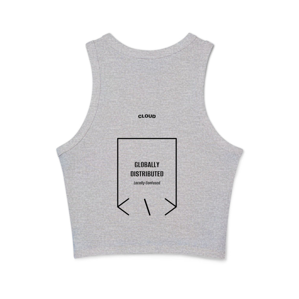 Globally Distributed — Athletic Heather Solid Black Blend back mockup
