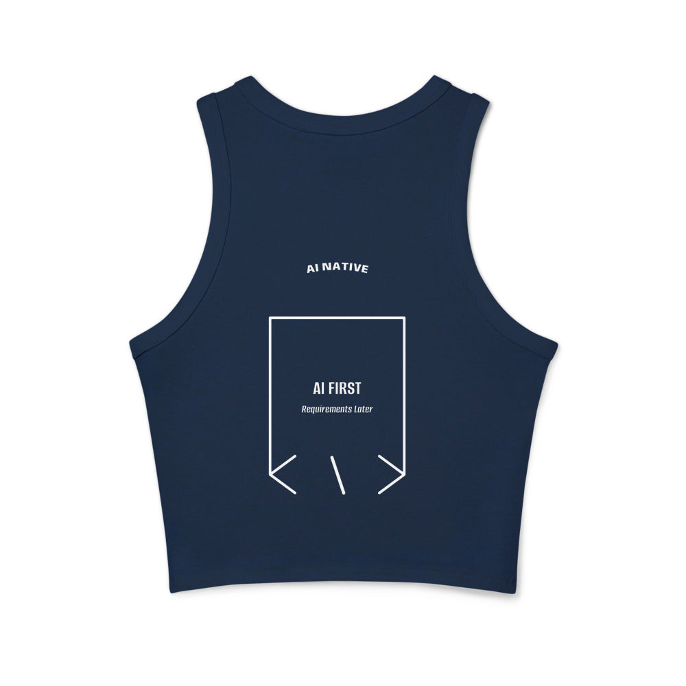 AI First — Solid Navy Blend Solid White Blend back mockup