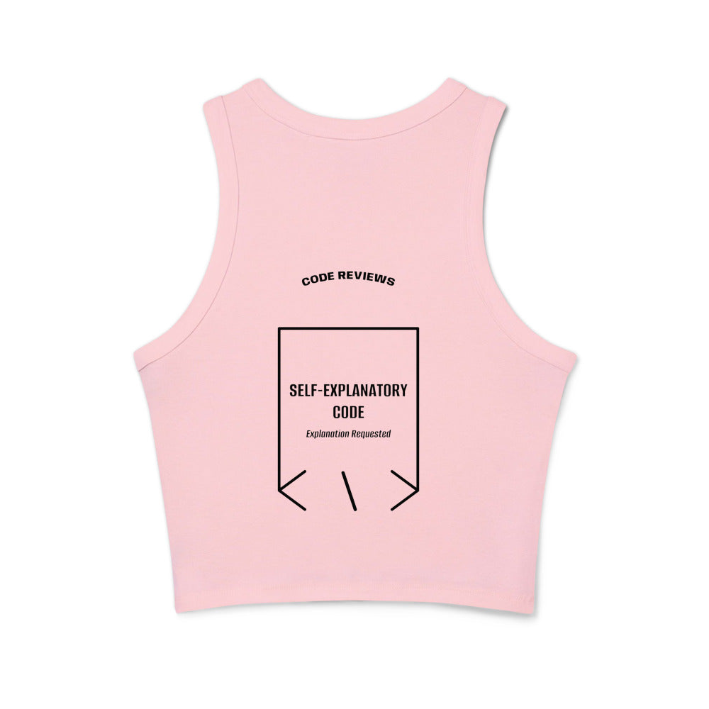 Self-Explanatory Code — secondary back mockup