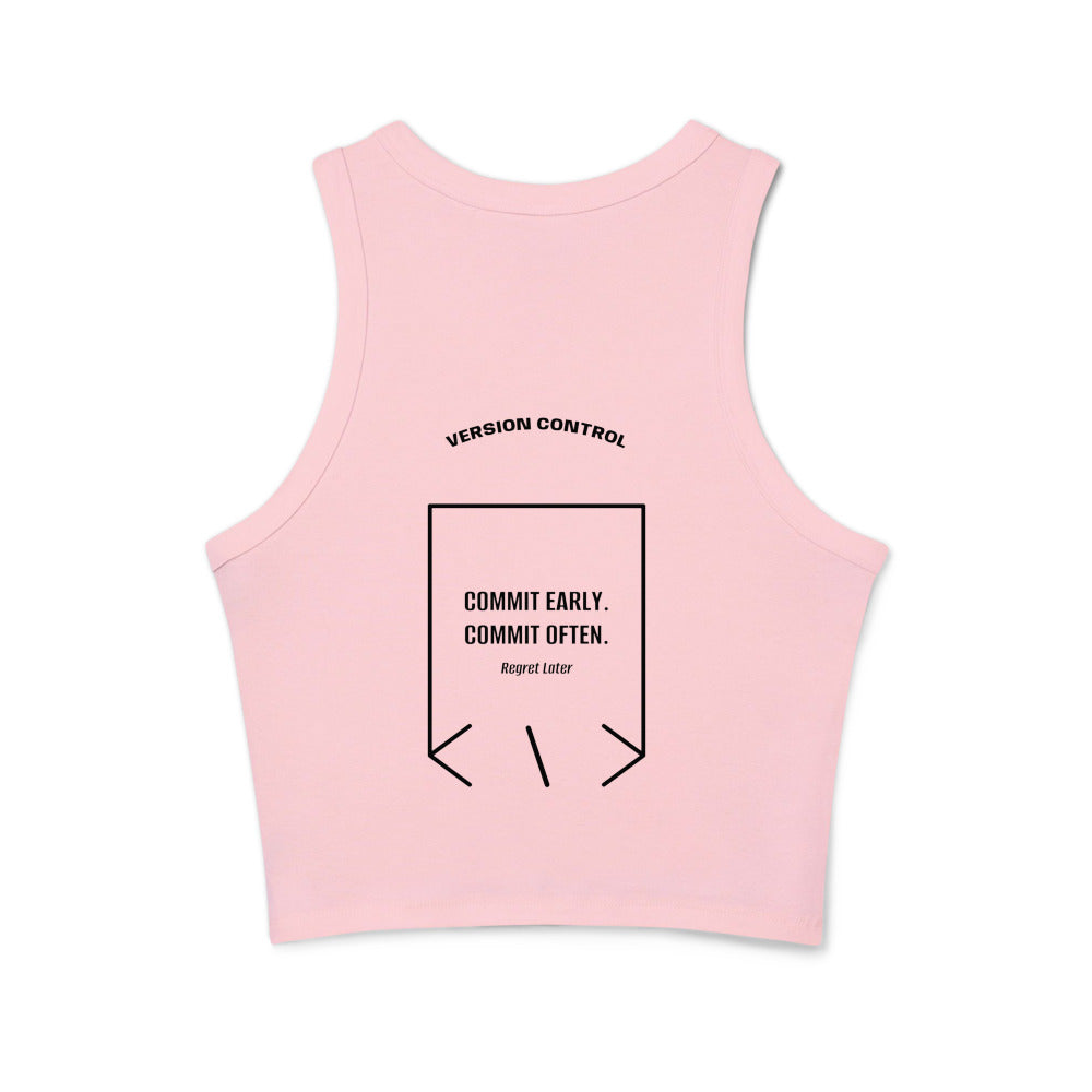 Commit Early. Commit Often. — Solid Pink Blend Solid Black Blend back mockup