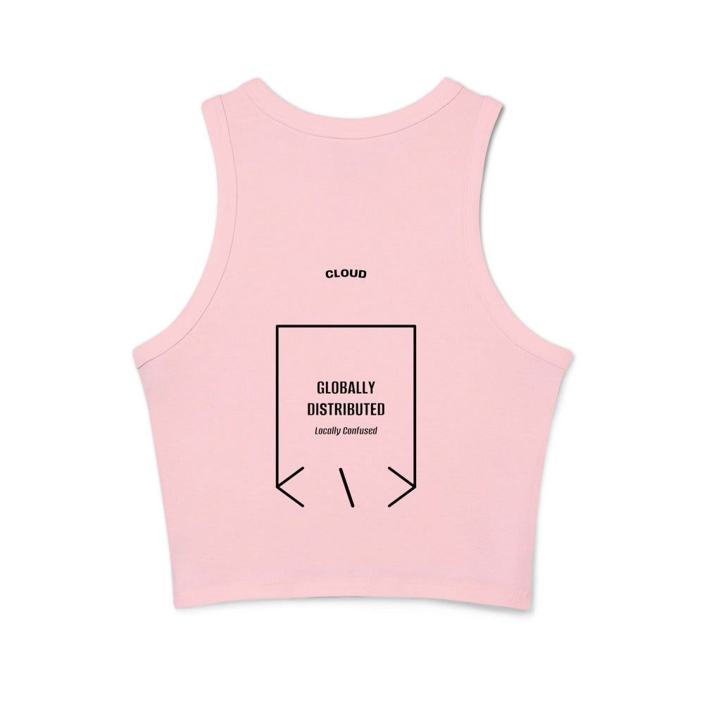 Globally Distributed — Solid Pink Blend Solid Black Blend back mockup