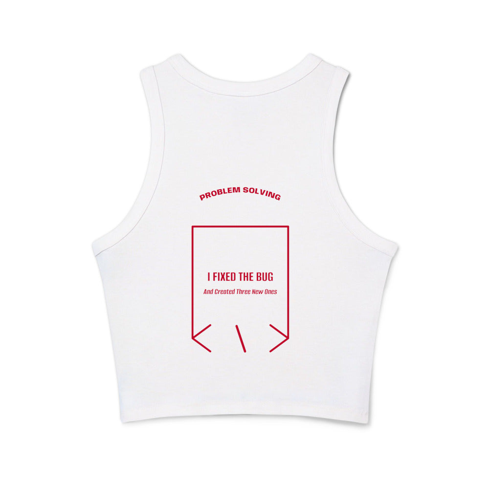 I Fixed The Bug — Solid White Blend Solid Red Blend back mockup