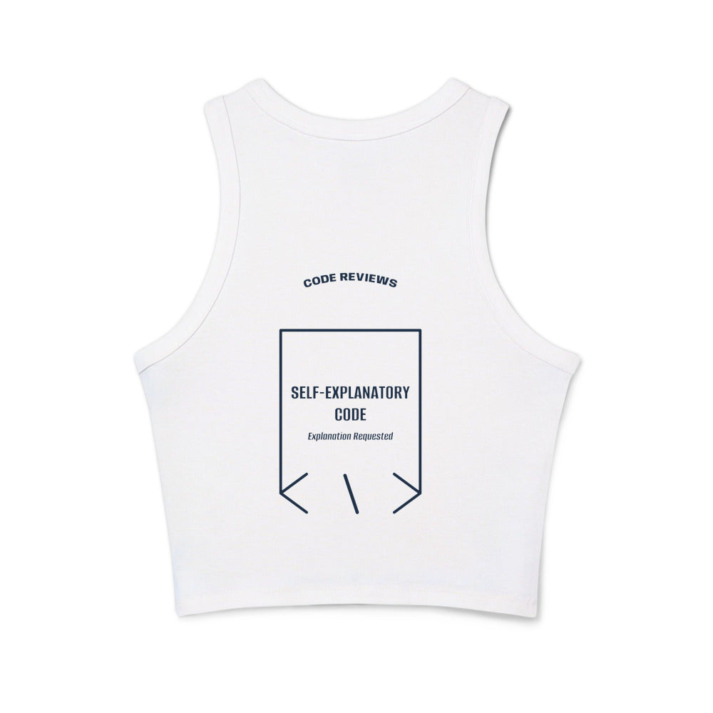 Self-Explanatory Code — Solid White Blend Solid Navy Blend back mockup