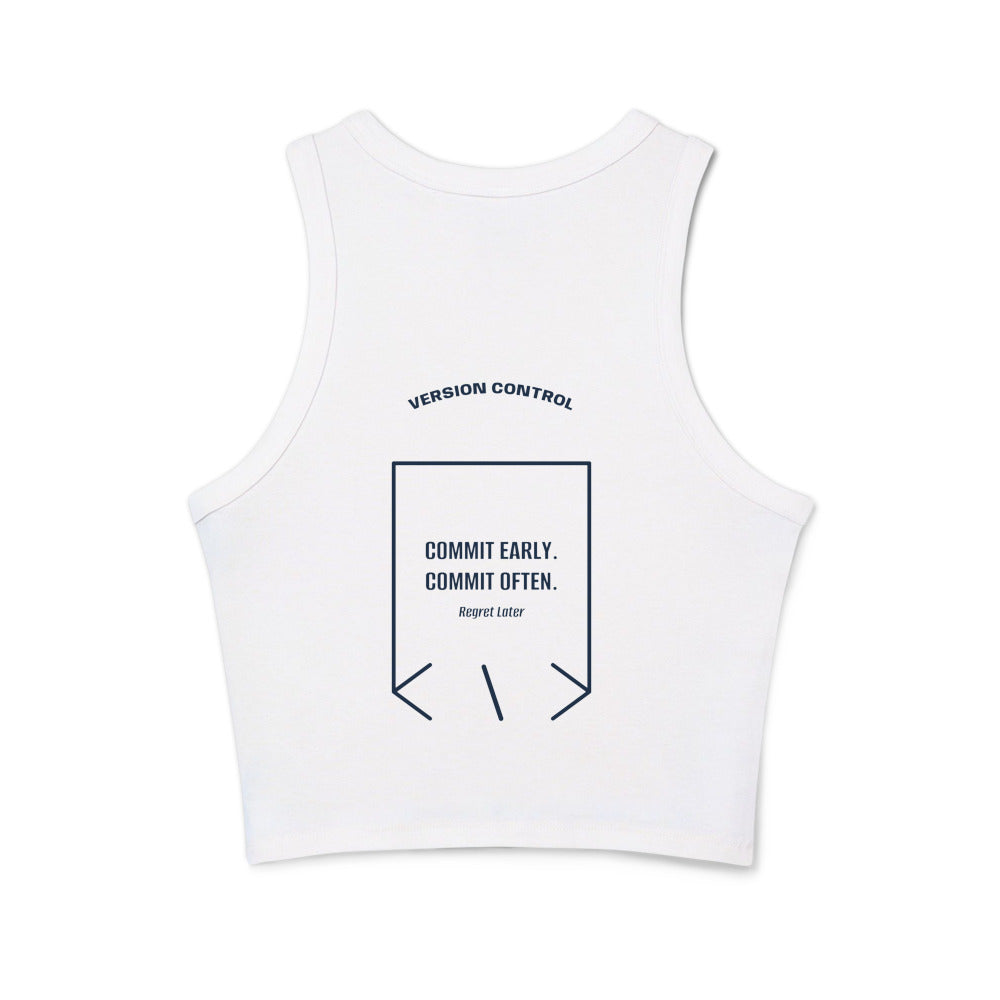 Commit Early. Commit Often. — Solid White Blend Solid Navy Blend back mockup