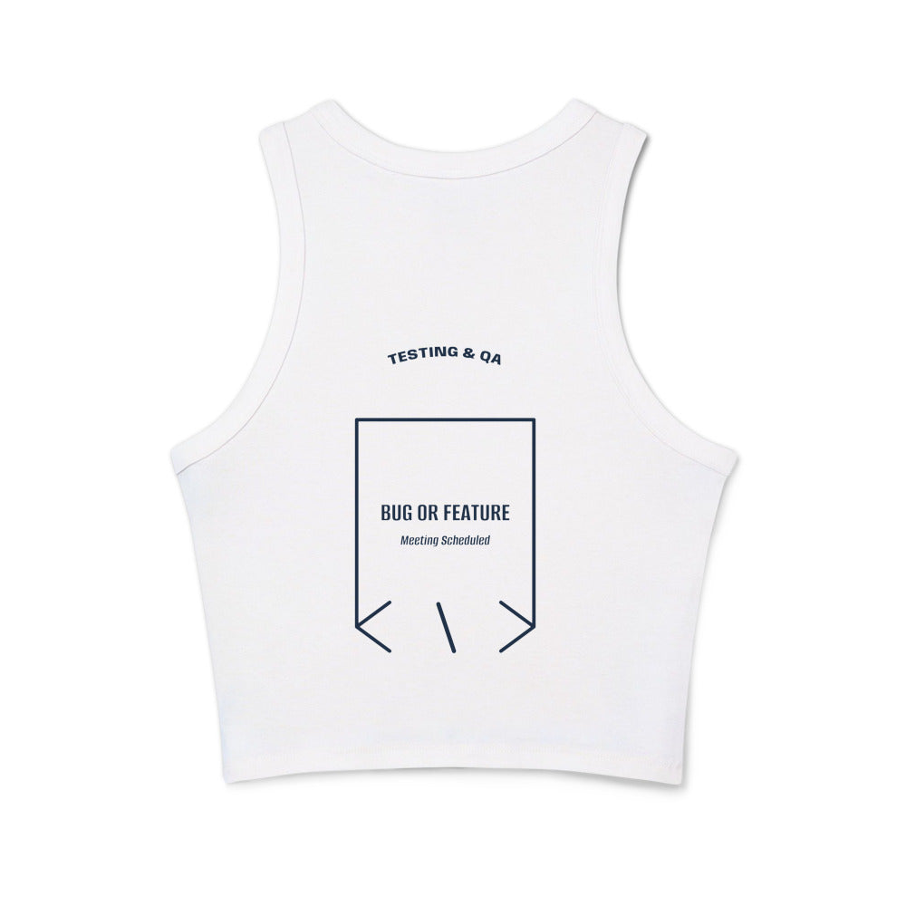 Bug Or Feature — Solid White Blend Solid Navy Blend back mockup