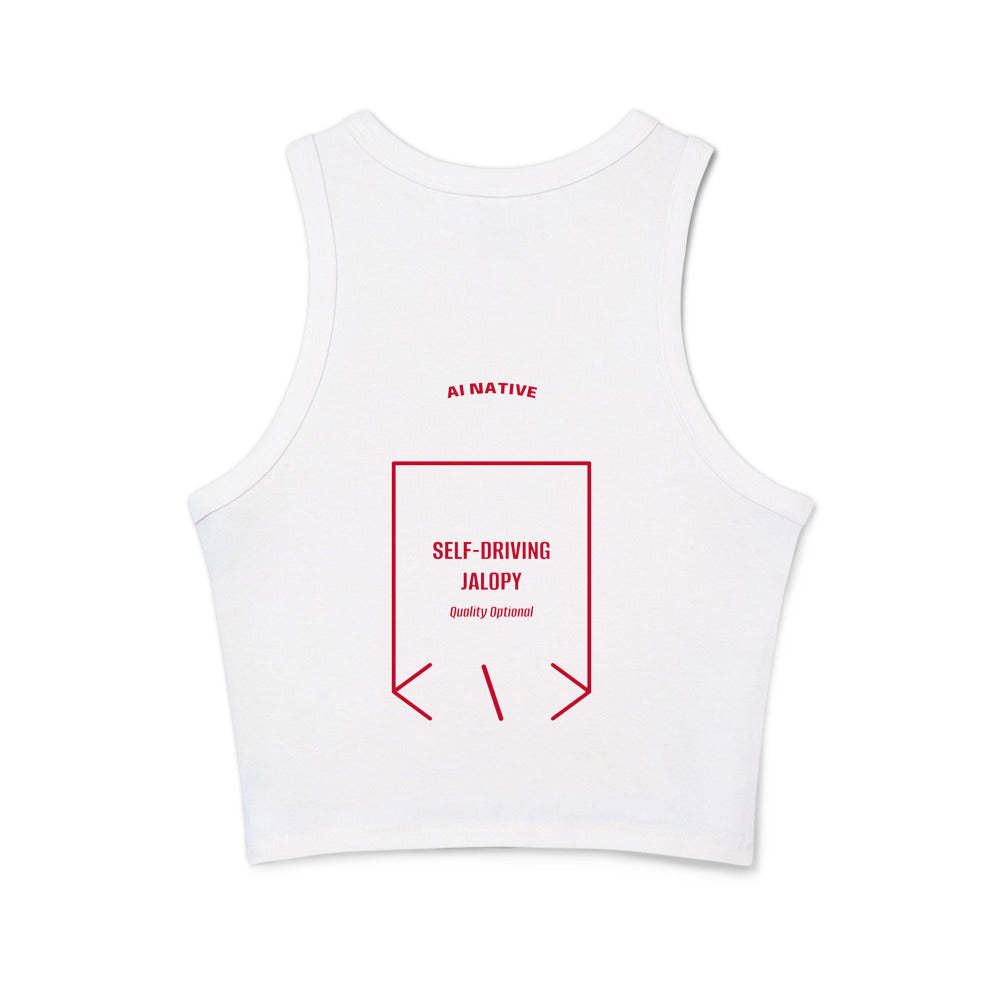 Self-Driving Jalopy — Solid White Blend Solid Red Blend back mockup