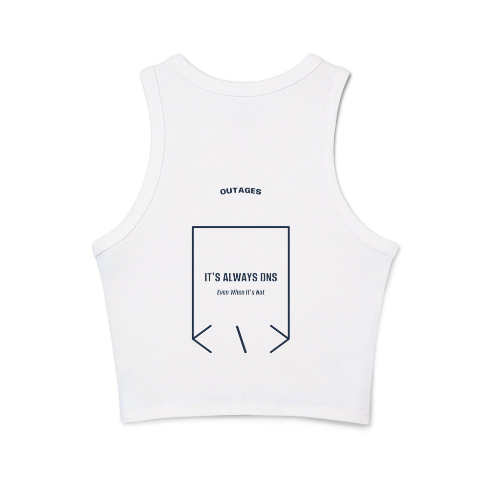 It's Always DNS — Solid White Blend Solid Navy Blend back mockup