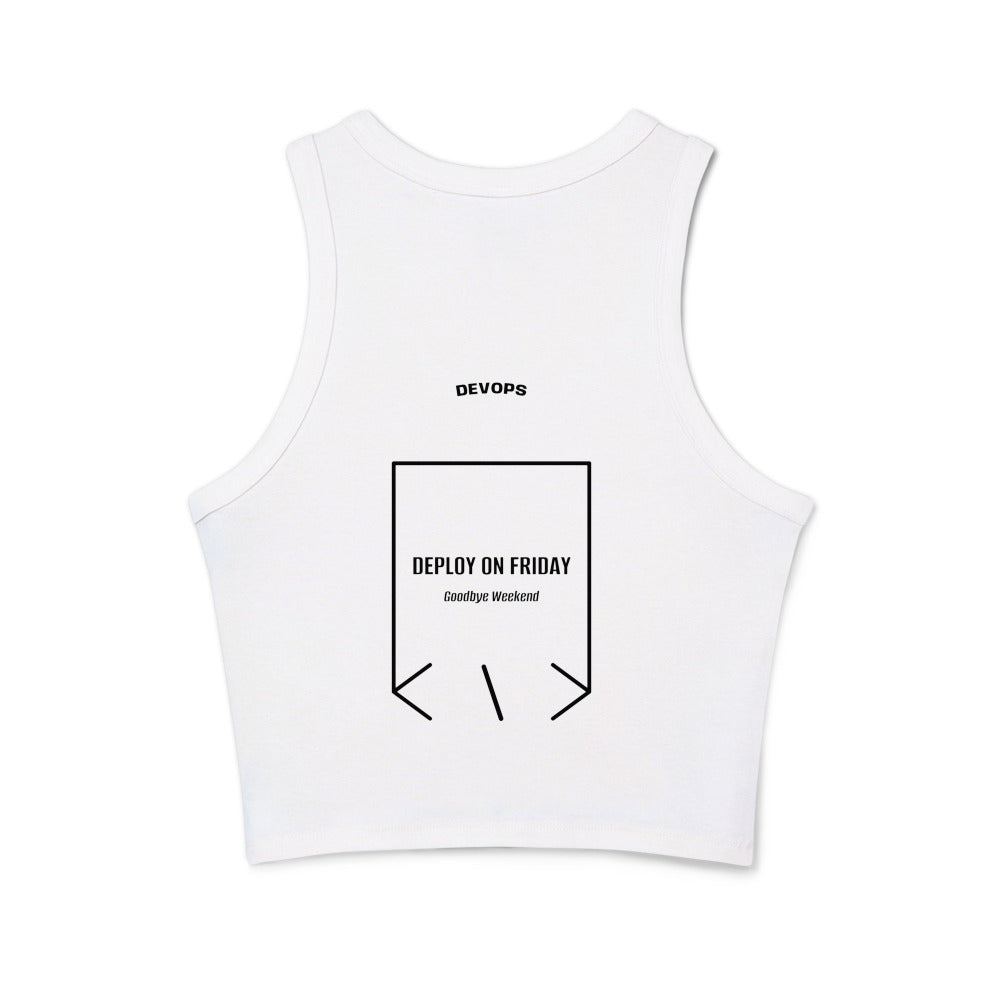 Deploy On Friday — Solid White Blend Solid Black Blend back mockup