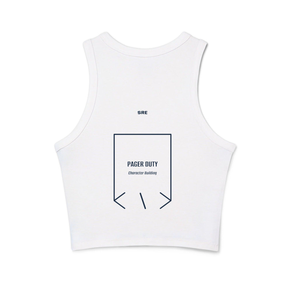 Pager Duty — Solid White Blend Solid Navy Blend back mockup