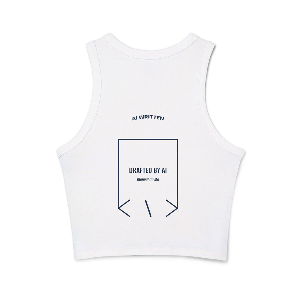 Drafted By AI — Solid White Blend Solid Navy Blend back mockup