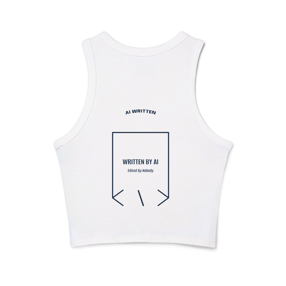 Written By AI — Solid White Blend Solid Navy Blend back mockup