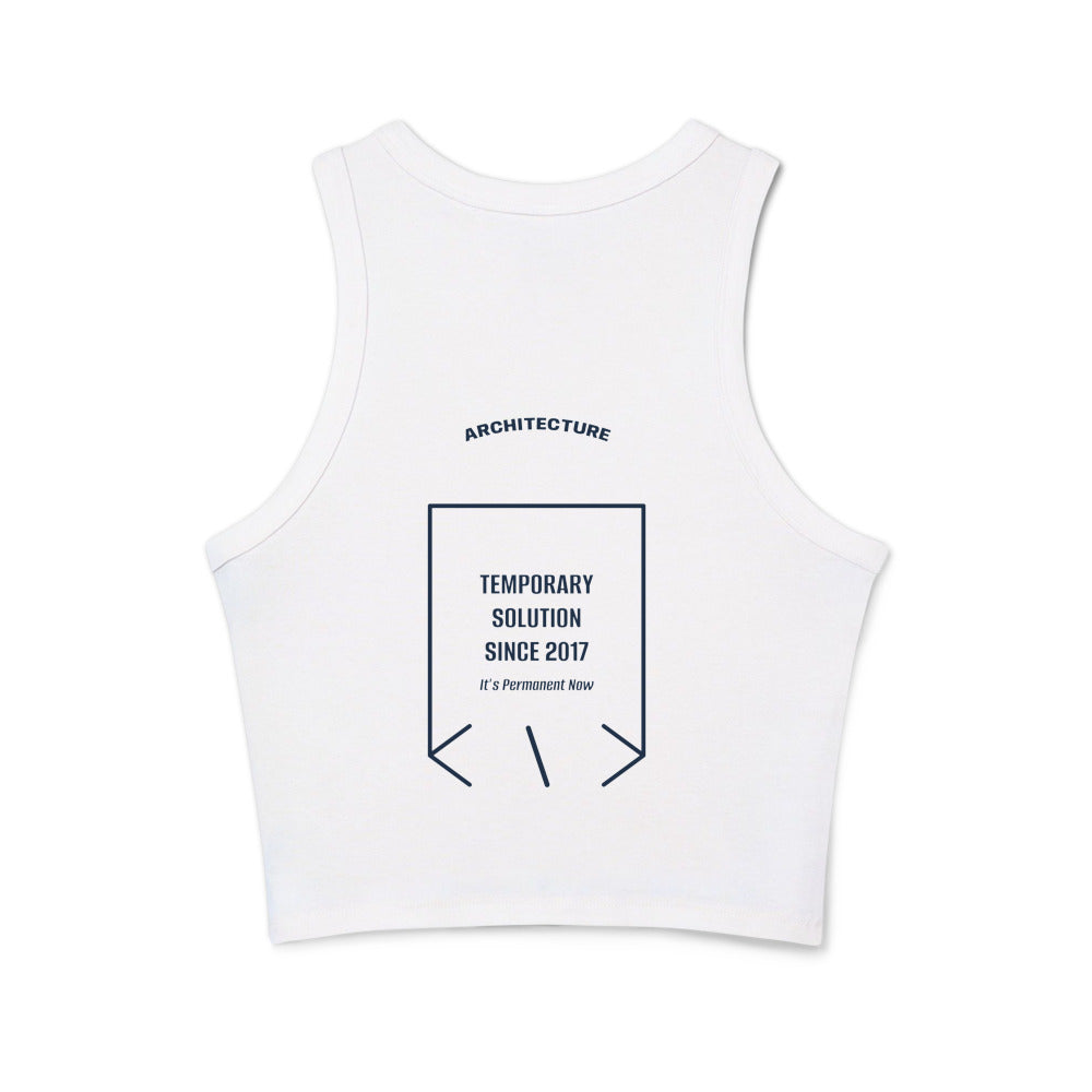 Temporary Solution Since 2017 — Solid White Blend Solid Navy Blend back mockup