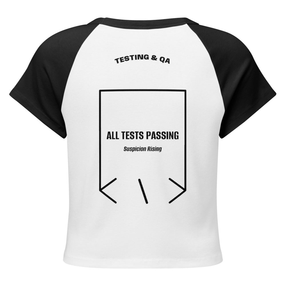 All Tests Passing — White/Black Black back mockup