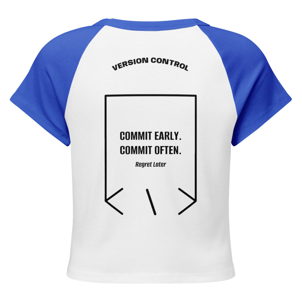 Commit Early. Commit Often. — White /True Royal Black back mockup
