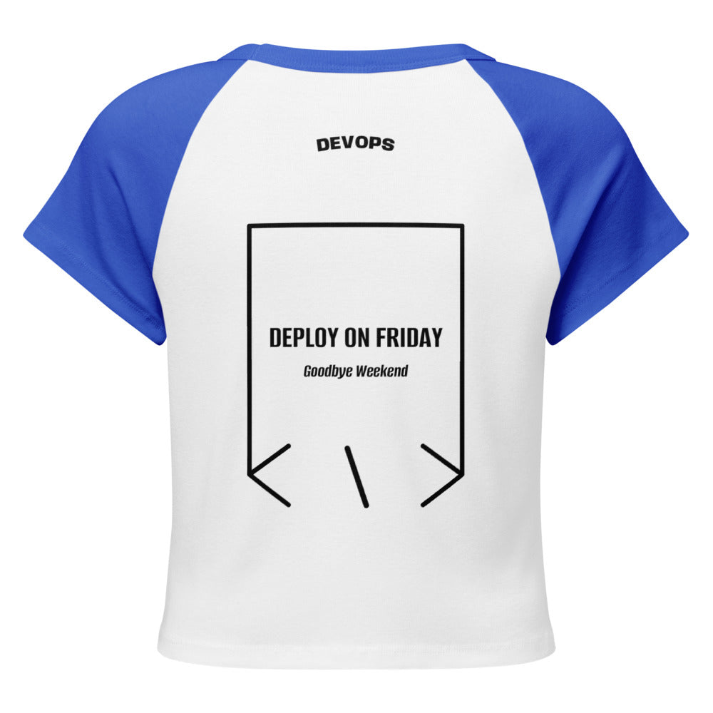 Deploy On Friday — White /True Royal Black back mockup