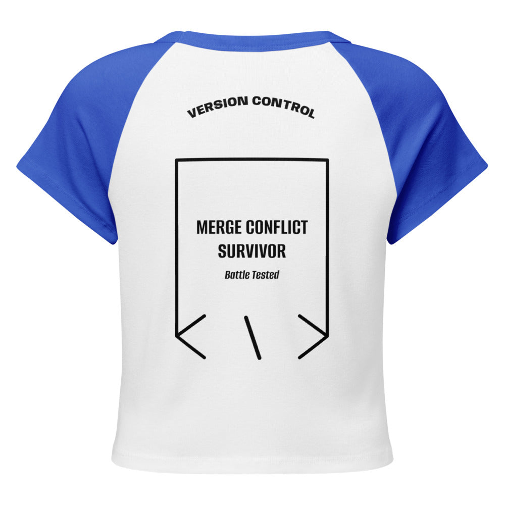 Merge Conflict Survivor — White /True Royal Black back mockup