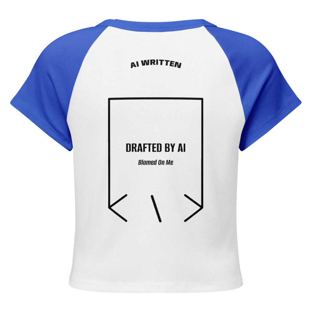Drafted By AI — White /True Royal Black back mockup