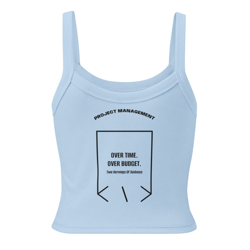 Over Time. Over Budget. — Solid Baby Blue Blend Solid Black Blend back mockup