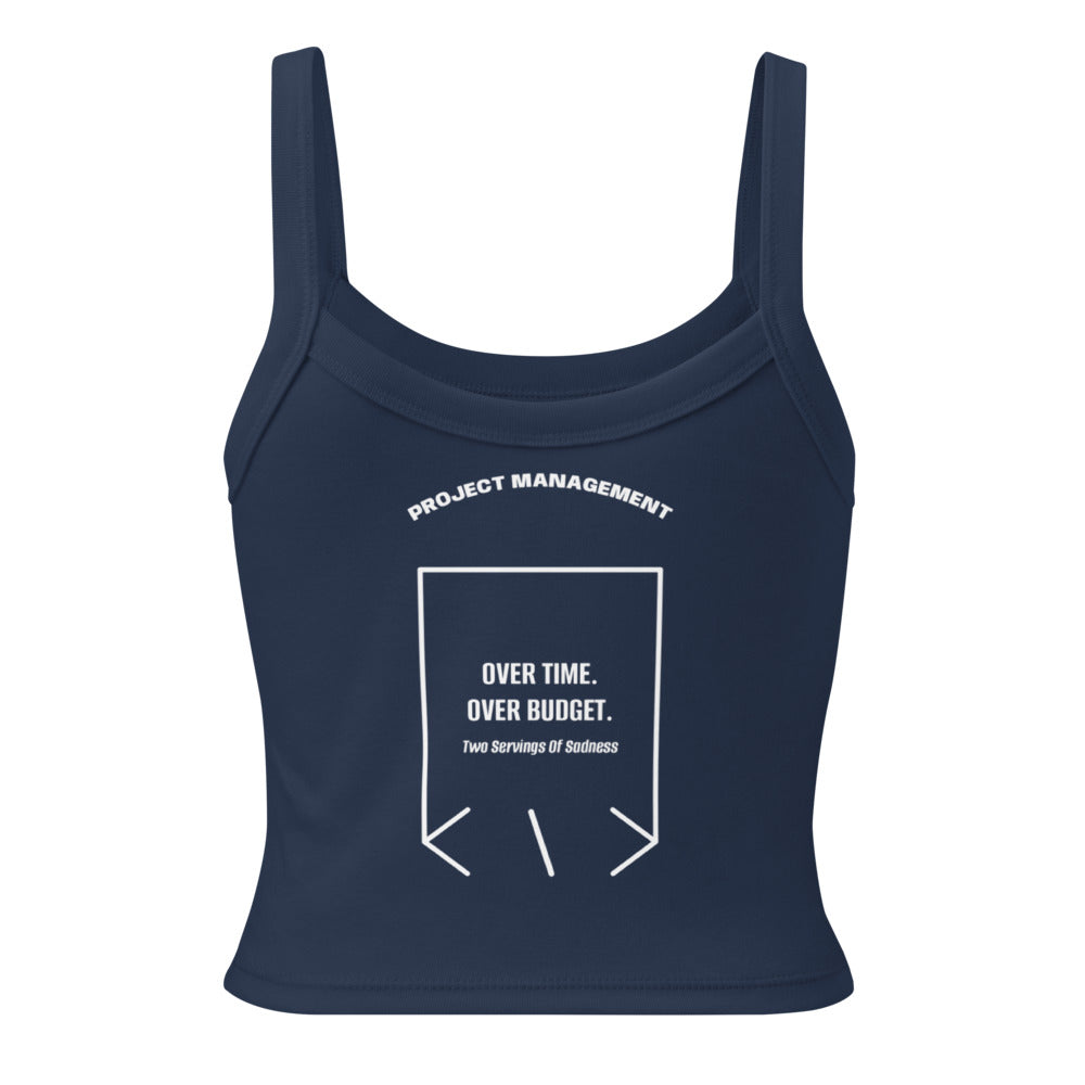 Over Time. Over Budget. — Solid Navy Blend Solid White Blend back mockup