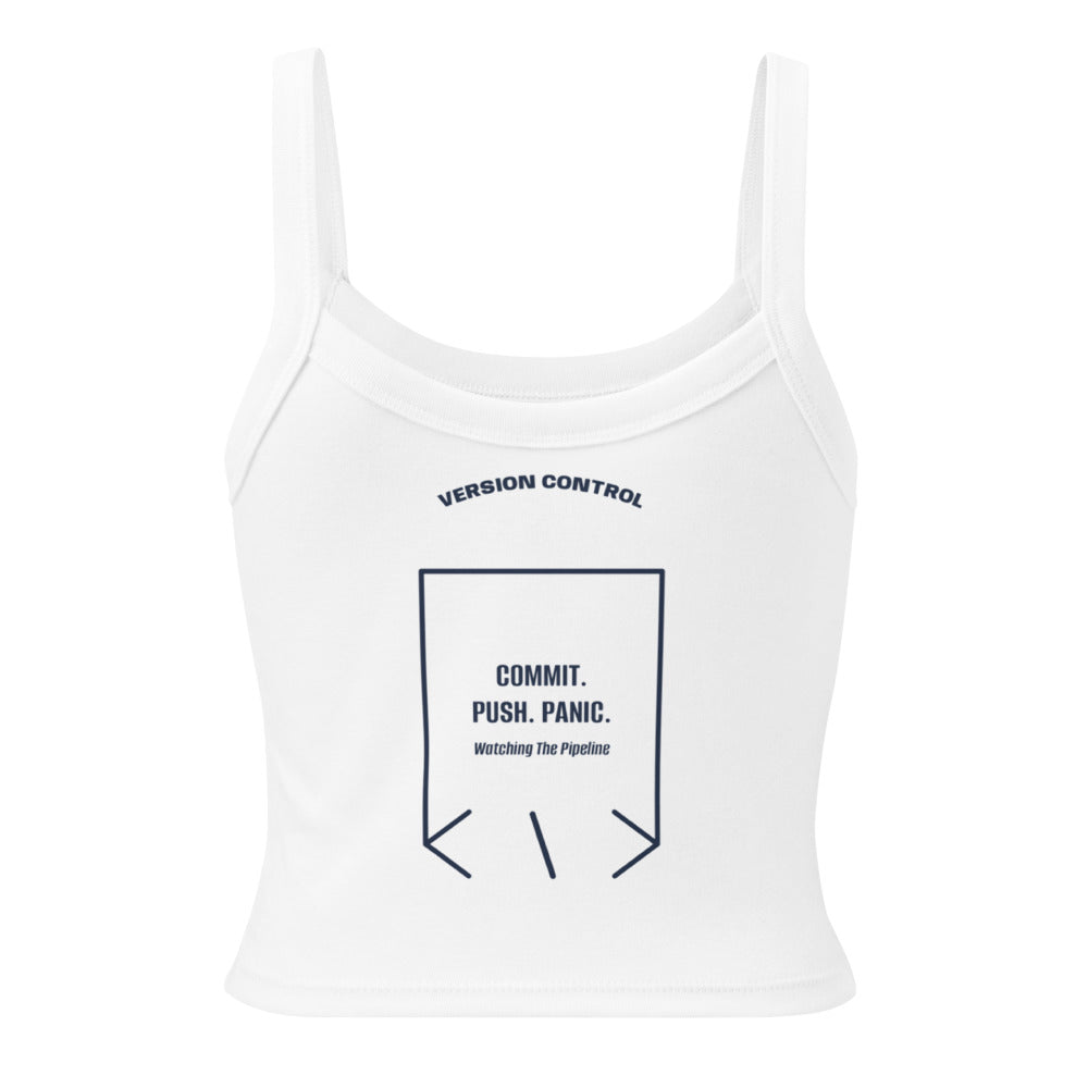 Commit. Push. Panic. — Solid White Blend Solid Navy Blend back mockup