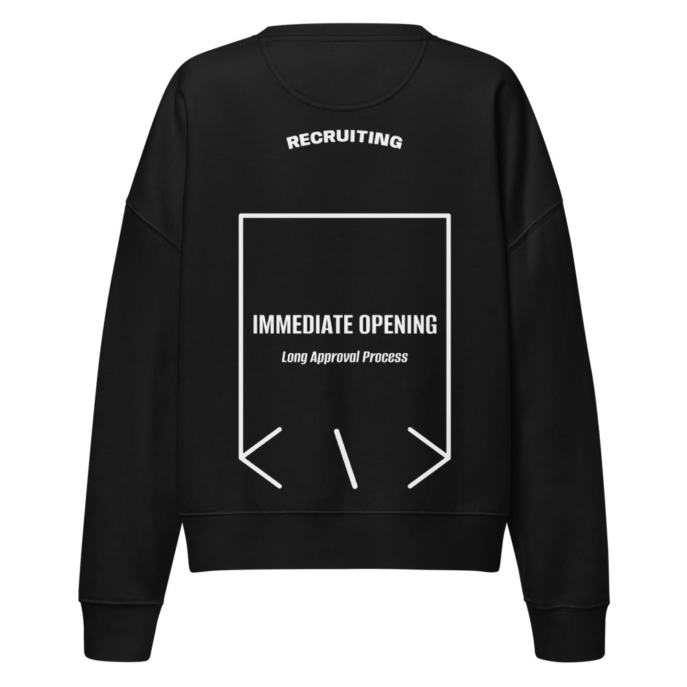 Immediate Opening — Black White back mockup