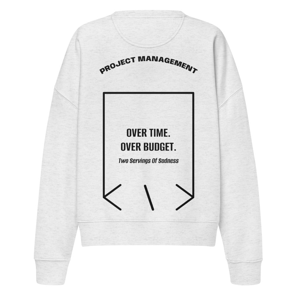 Over Time. Over Budget. — Cool Heather Grey Black back mockup