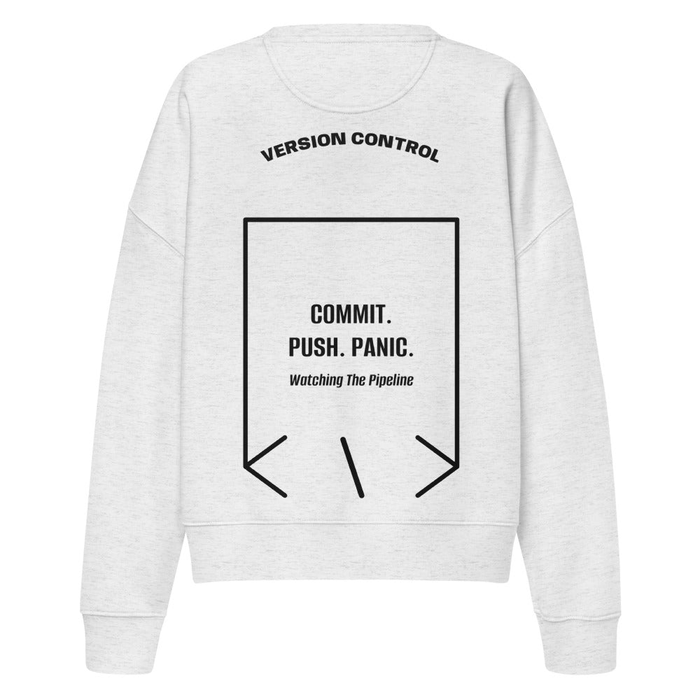 Commit. Push. Panic. — Cool Heather Grey Black back mockup