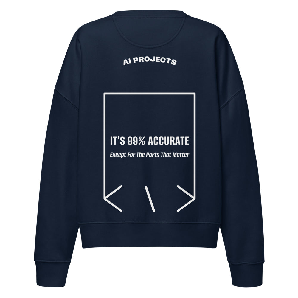 It's 99% Accurate — French Navy White back mockup