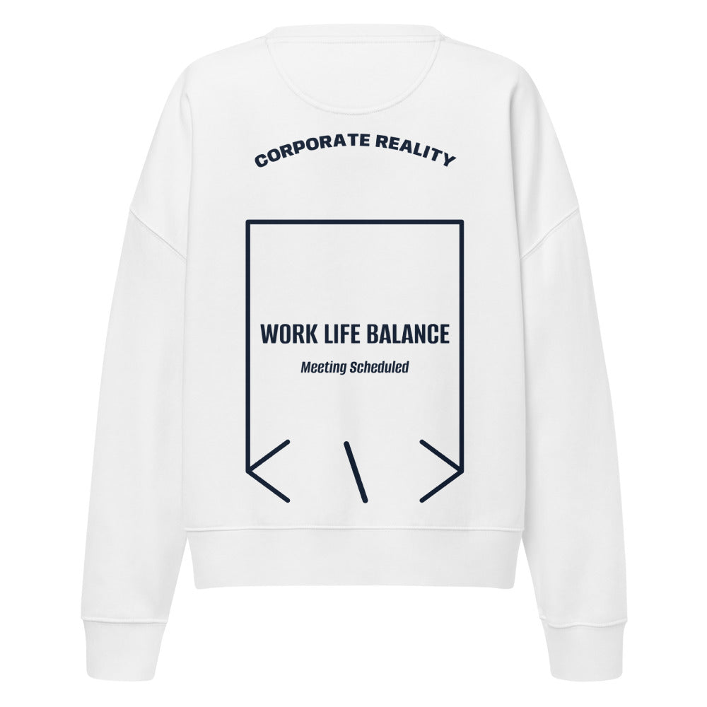 Work Life Balance — White French Navy back mockup