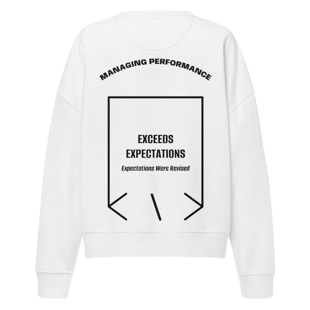 Exceeds Expectations — White Black back mockup