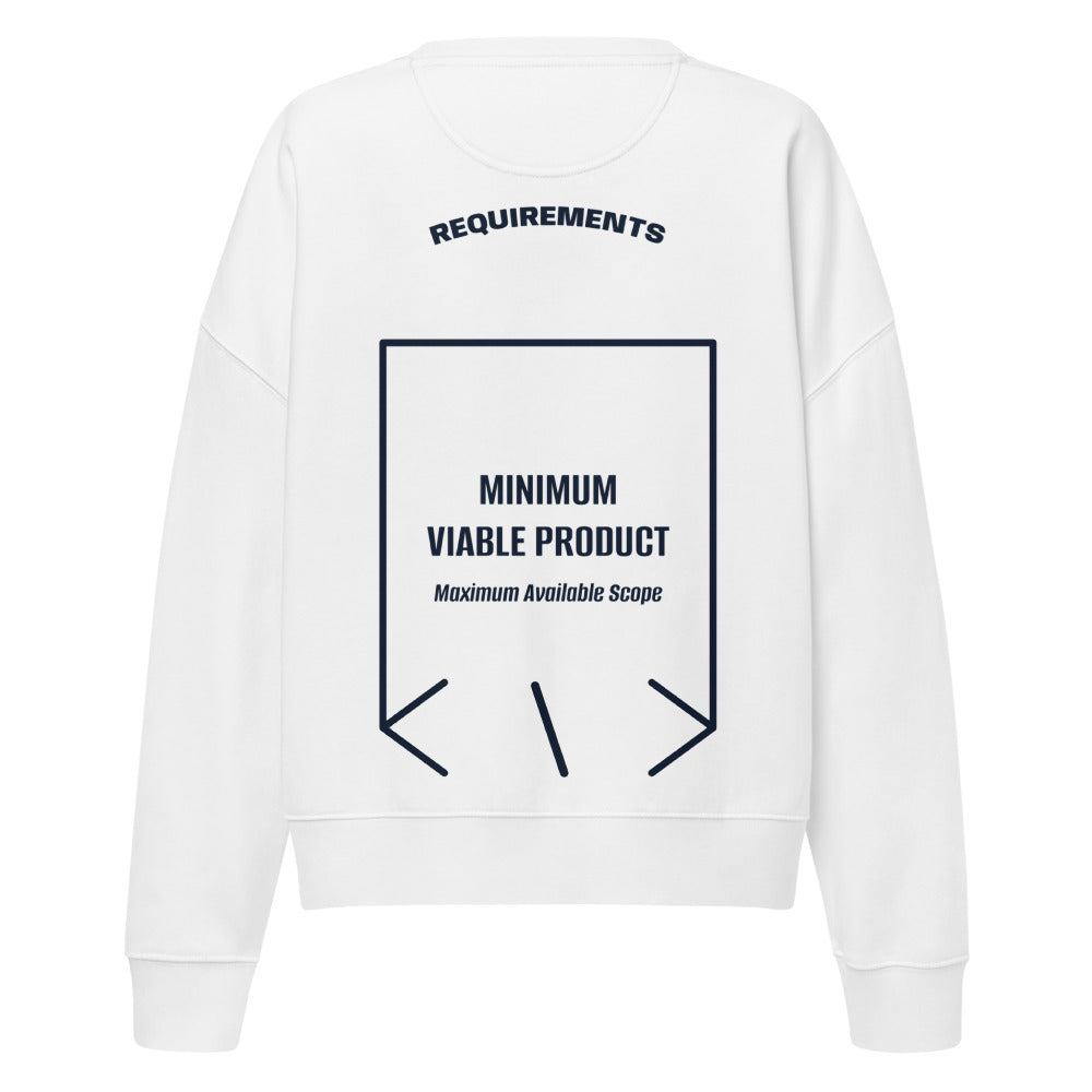 Minimum Viable Product — White French Navy back mockup