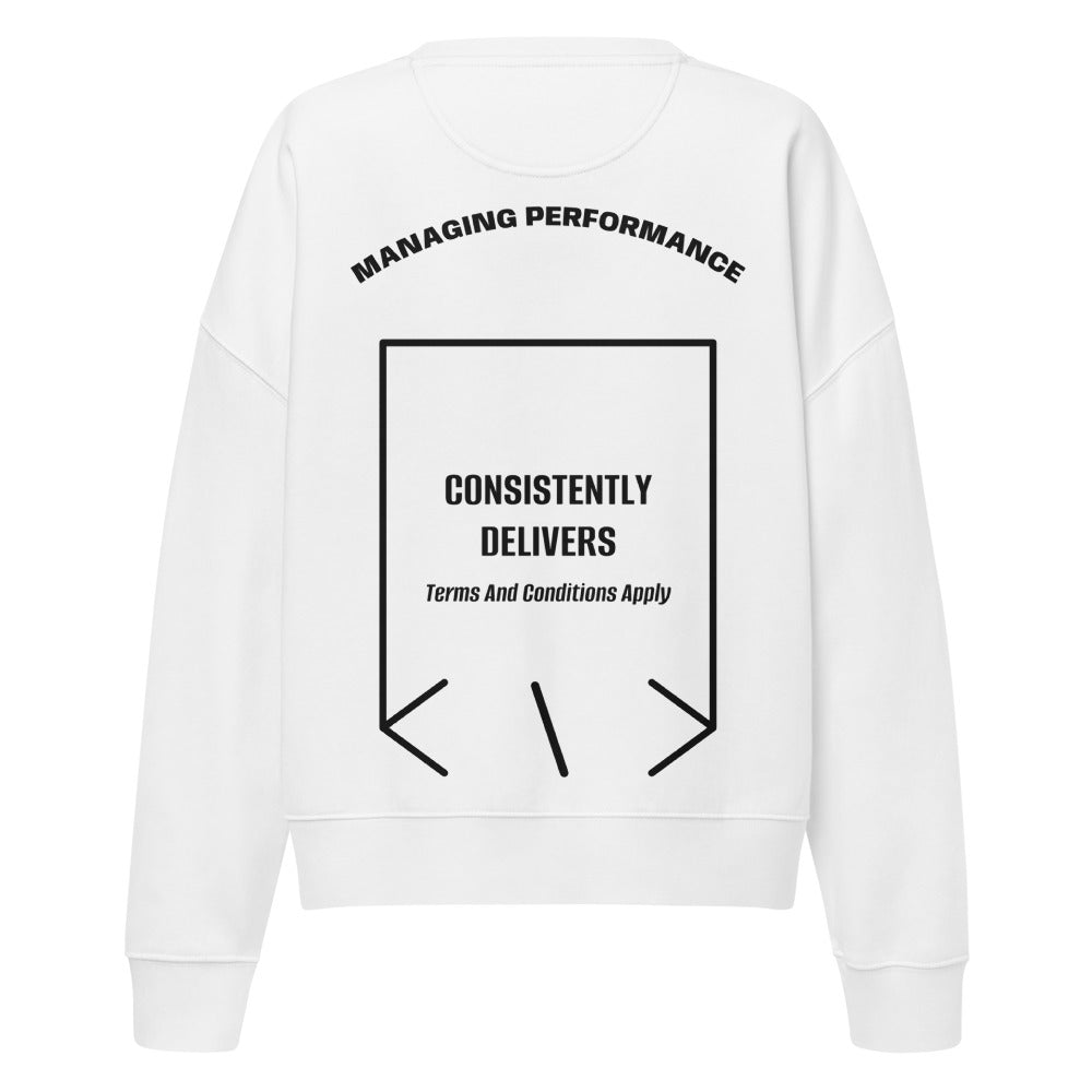 Consistently Delivers — White Black back mockup